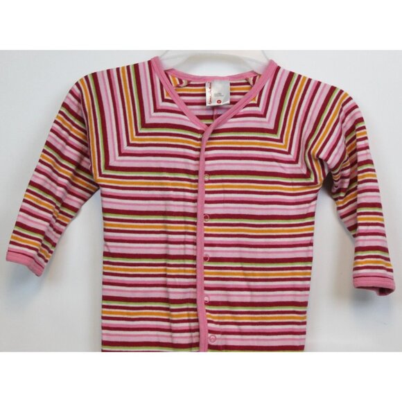 Hanna Andersson Toddler Sz 90 US 3 Striped Button up One Piece Sleeper Outfit - Picture 2 of 7